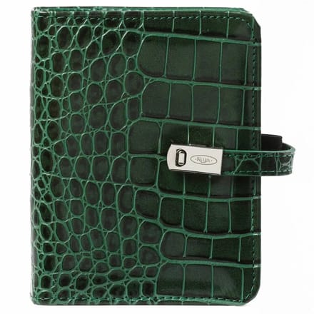 1311-09 hervulbare Pocket Ringband Organizer Croco Bos Groen 1 week per 2 paginas 2026-2027-2028