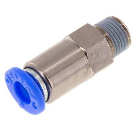 6mm & R1/8'' Regeling-In Vernikkeld Messing/PBT Terugslagklep Insteekkoppeling Buitendraad 0.2-10 bar