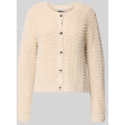 Gebreid jack met ronde hals en knoopsluiting