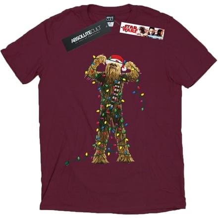 Star Wars Heren Chewbacca Kerstverlichting T-Shirt (Bourgondië)