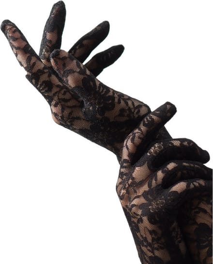 Partychimp Handschoenen Kant Dames Accessoires Carnavalskleding Dames - Polyester - Zwart