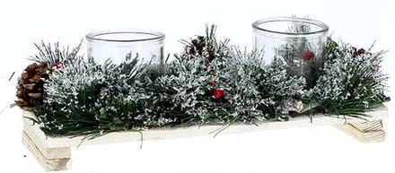 Fotophore Kerstmis 2 beugel Candle 35x135x5cm - Holly and Pine - Plastic - SILUMEN