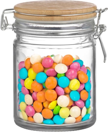 Urban Living Weckpot/inmaakpot - 700 ml - glas - met beugelsluiting - bamboe deksel