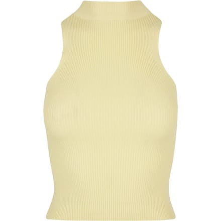 Urban Classics - Short Rib Knit Turtleneck Mouwloze top - 3XL - Geel