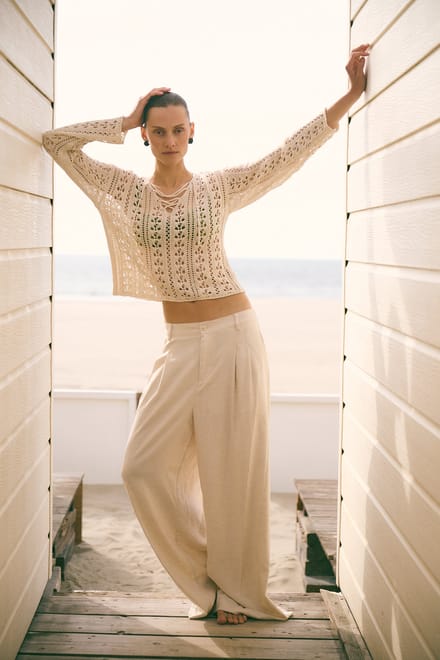Summer Pullover E25102 | Ecru - Ecru / S