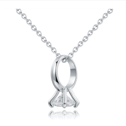 Zilverkleurige Dames Ketting Ring met Zirkonia Edelstaal