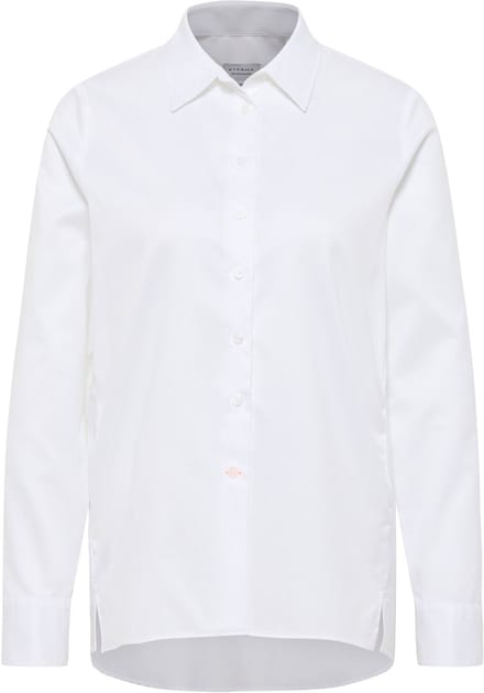 ETERNA 1863 dames blouse A-lijn - twill satijnbinding - wit