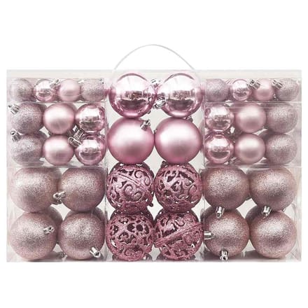 vidaXL - 100-delige - Kerstballenset - roze