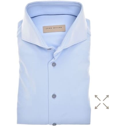 John Miller Overhemd Solid Color Hyperstretch Licht Blauw / male