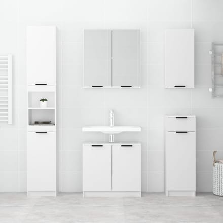 vidaXL - Badkamerkast - met - spiegel - 64x20x67 - cm - wit