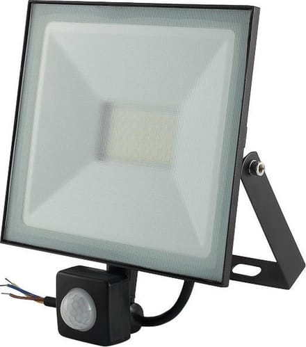 LED Bouwlamp Zwart met Sensor 50 Watt- 3000K - IP66 - Crius