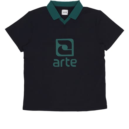 Polo Sleeve Corta Man Logo Collar Tee zwart/groen
