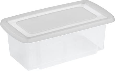 Sunware opslagbox - kunststof - 7 liter - transparant - 38 x 21 x 14 cm - met afsluitbare deksel