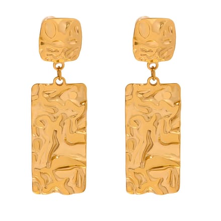 Statement Oorhangers met structuur | Stainless Steel Goud
