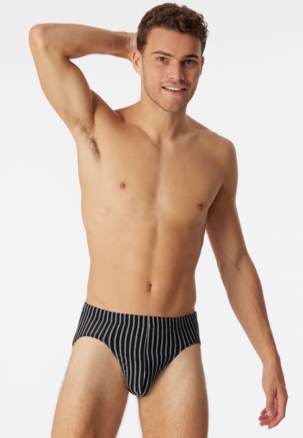 SCHIESSER 95/5 slip (1-pack) - heren supermini biologisch katoen gestreept meerkleurig