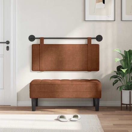 vidaXL - Hangend - hoofdbord - Bruin - Antiek - PU