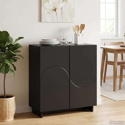 vidaXL - Dressoir - Zwart - 67 - x - 34,5 - x - 75 - cm - Bewerkt - hout