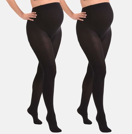 Mamsy - 2-Pack Opaque Zwangerschapspanty 60den - Zwart - M
