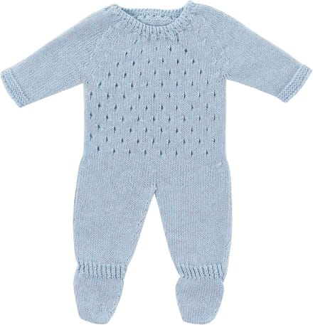 Gebreide Pop Pyjama Blauw 38 cm – Duurzaam en Gemaakt in Spanje
