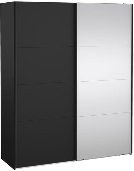 Catania schuifdeurkast 2 deuren 180x220cm mat zwart.