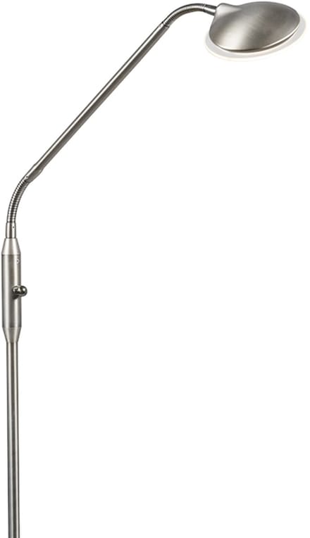 QAZQA Eva fl Staande leeslamp - 1 lichts - H 1580 mm - Staal