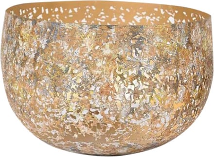 Rasteli Waxinelichthouder Gecorrodeerd Metaal Roest-Zilver D 17 cm H 11 cm