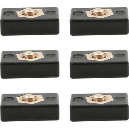 6 Stuks Vierkante Moeren Kit Rack Rail Adapter Kayak Kano Botten Accessoires black
