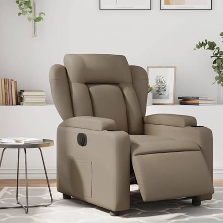 vidaXL - Fauteuil - verstelbaar - elektrisch - kunstleer - cappuccinokleurig