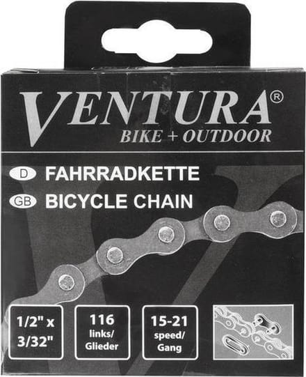 Ventura kmc 1/2 x 3/32 ketting 15-21-speed 116 schakels blister 302165