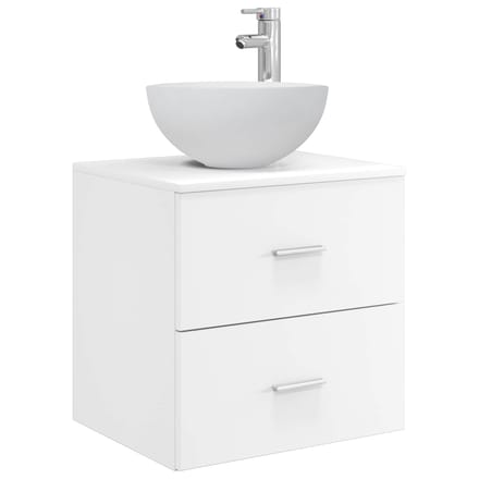 vidaXL - Wandgemonteerde - Waskom - Vanity - Wit - 49,5 - x - 35 - x - 63 - cm