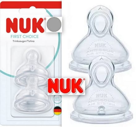 NUK | First Choice Siliconen | Speen : S, 0m+| Anti-Colic | 2 Stuks |