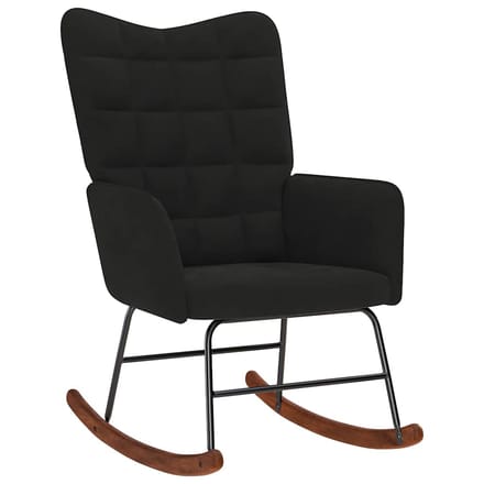 VidaXL velours schommelstoel - zwart, 61 x 78 x 98 cm