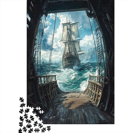 Puzzel Schip - Volwassen Legpuzzel - Ontspanning Thuis - Bonus Poster - 1000 Stukjes - Gekleurd