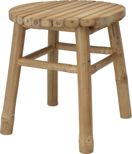 H&S Collection Krukje - plantentafel - bamboe hout - lichtbruin - D35 x H38 cm