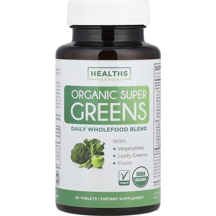 Healths Harmony, Super Greens Bio, 60 Comprimés