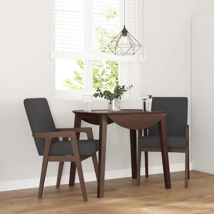 vidaXL - Eetkamerstoelen - met - kussens - 2 - stuks - bruin - massief - hout - rubber