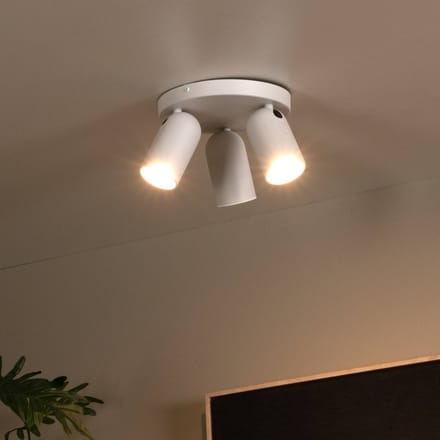 Lucide PUNCH - Plafondspot (Plafondlamp) - Ø 21 cm - 3xGU10 (MR16) - Wit