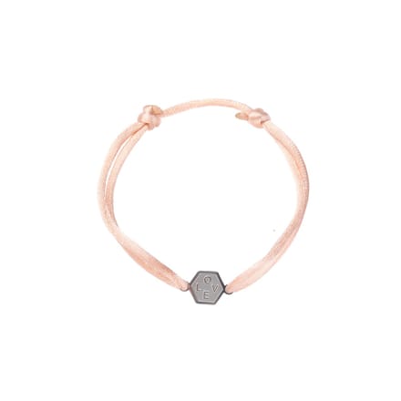 Go Dutch Label Armband touw 5 hoek love Silver/Taupe B2351-6
