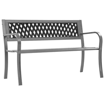 vidaXL - Tuinbank - 120 - cm - staal - zwart