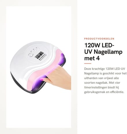 Dailygoods- Nagellamp 120 W - LED/UV-hardinglamp - 4 timers