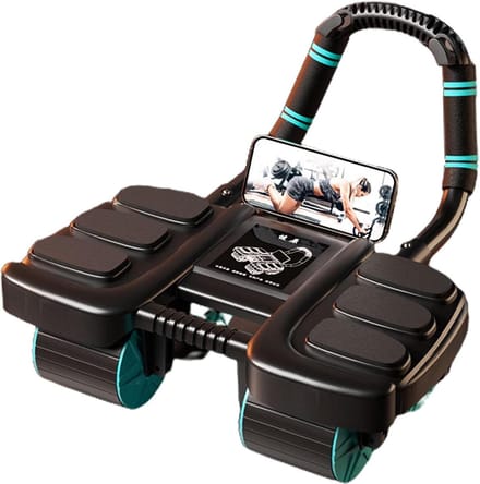 Buikspierroller - Core trainer - Krachtige core training - Automatische rebound - 35x36x24 cm - Zwart