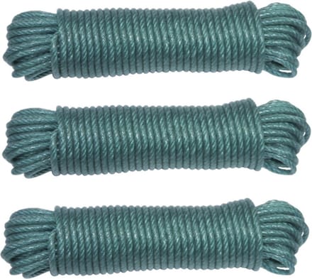 AMIG paracord touw - 3x - 10 meter - D5mm - 110kg - PE/PVC - groen