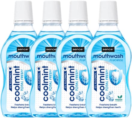 Sence Coolmint Total Fresh Mondwater - 4 x 500 ml
