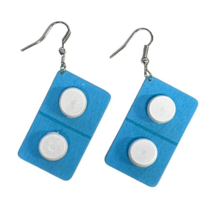 Fako Bijoux® - Oorbellen - Pillen in Drukstrip - Blauw/Wit