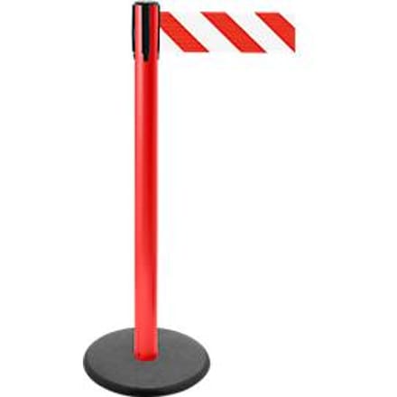 Afzetpaal met trekband GLA 29, rood, trekband rood/wit