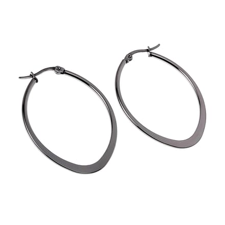 ∅40mm Oorbellen Dames - Gepolijst RVS - Ovale Oorringen