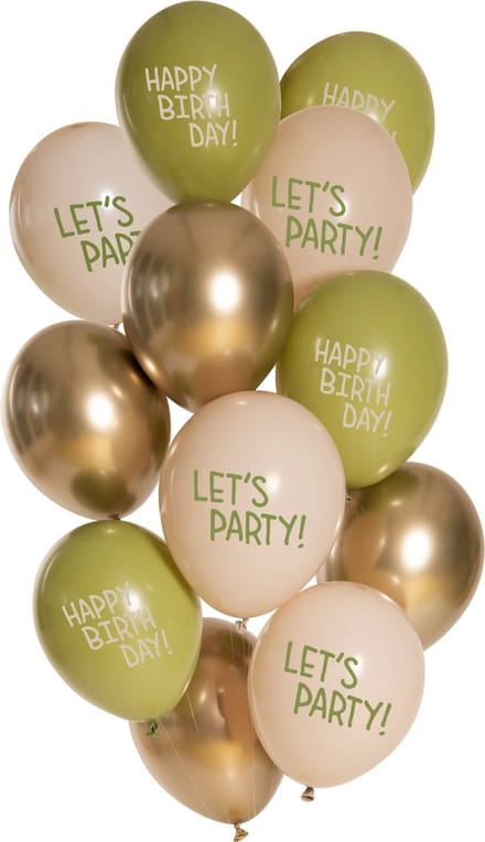 Folat - Ballonnen Golden Olive (12 stuks - 33 cm)