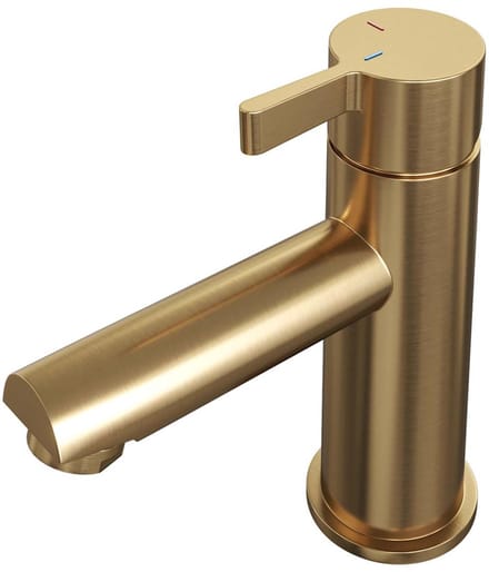 Brauer Gold Edition Lage Opbouw Wastafelmengkraan Model E Goud Geborsteld PVD
