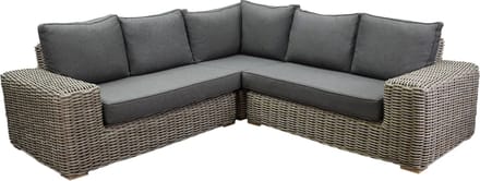 Queen hoek loungeset 3 delig grijs wicker