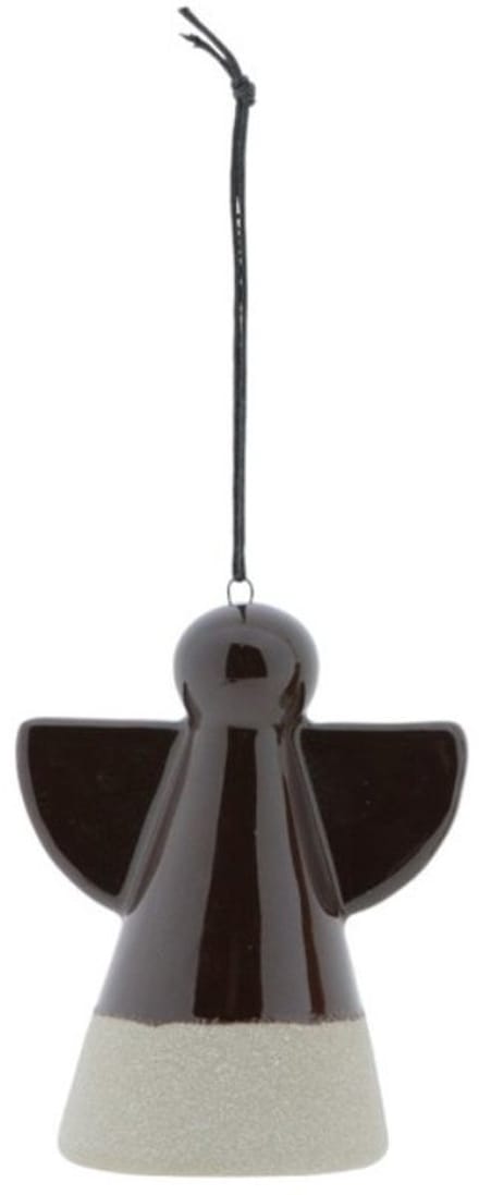 Home Society Kerst Hanger Engel Porselein Dark Brown